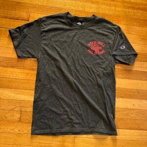 Champion Rock Roll Hall Of Fame Cleveland OH Mens Graphic Dark Gray T Shirt Sz M
